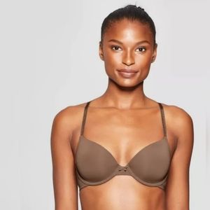 *3/$25 NWT Auden Lightly Lined Bra Dark Taupe 34C Convertible Straps Underwire